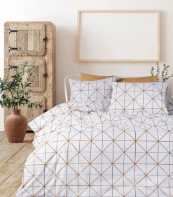 Sale 2 persoons beddengoed 200x200 cm+2 kussenslopen 65x65 cm in katoen Dekbedovertrekken