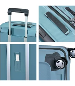 Sale Aegis Expandable Handbagage Koffer 4 Wielen Lichtblauw Trolleys