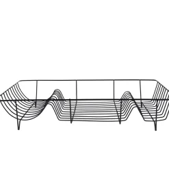Outlet Afdruiprek - Linea Zwart met Mat Zwarte tray - 49x32x9,5cm Keukenaccessoires