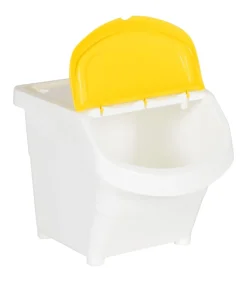 Clearance Afvalbakken met deksels stapelbaar 3 st PP 78 L wit Manden En Bakken