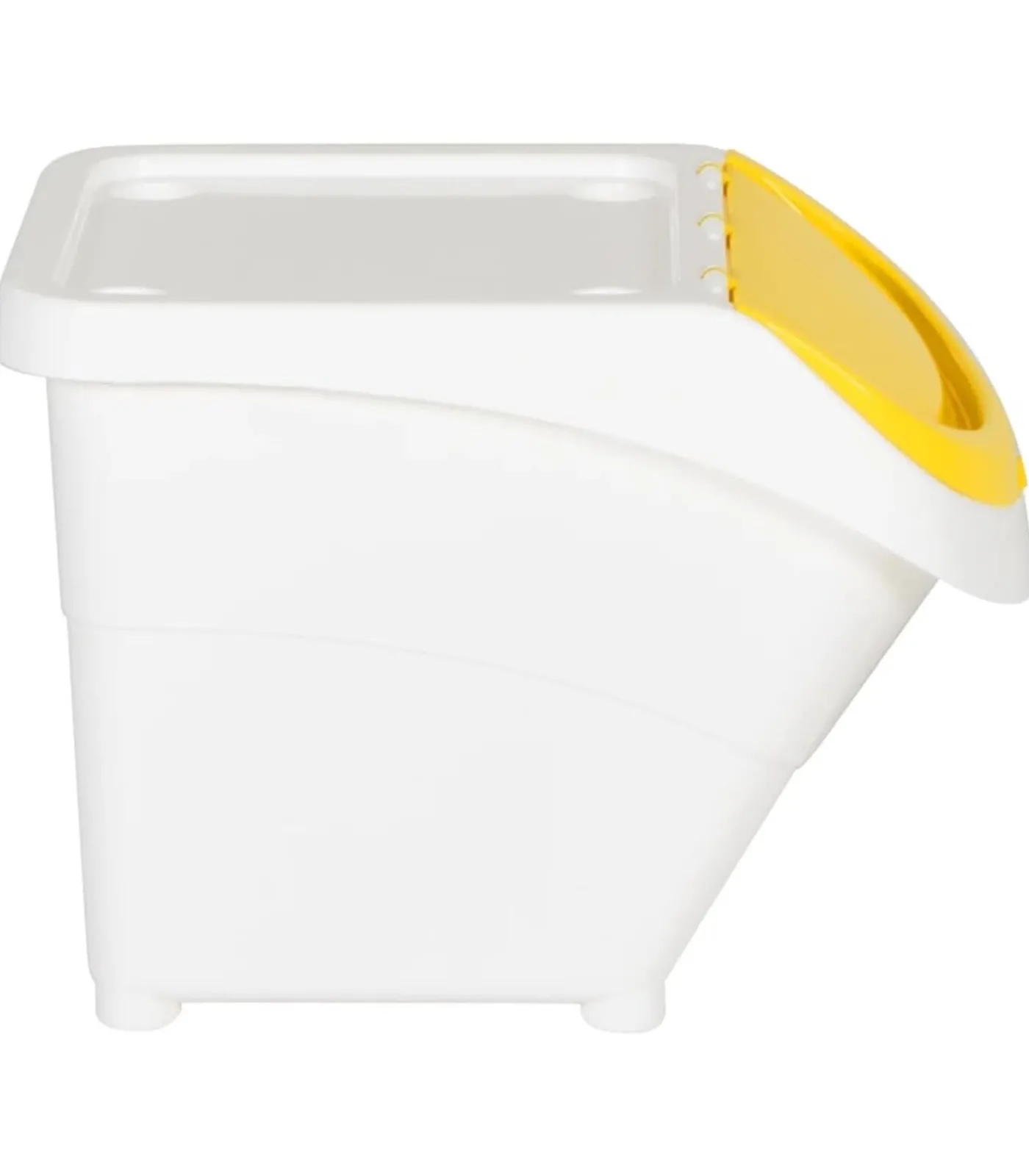 Clearance Afvalbakken met deksels stapelbaar 3 st PP 78 L wit Manden En Bakken