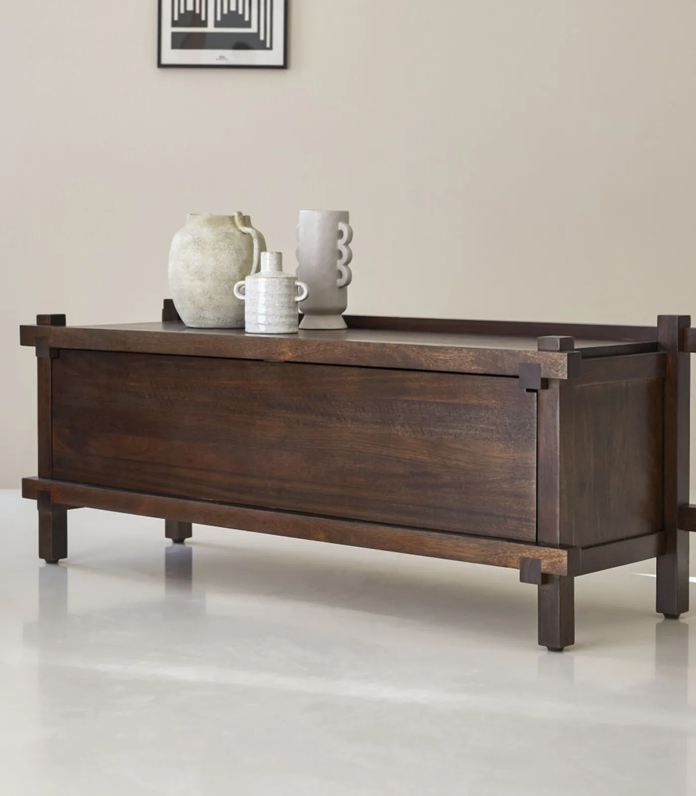 Outlet Arko - Tv-meubel in massief mangohout, 120 cm Meubels