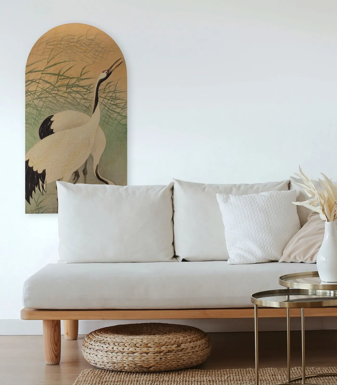 Discount Canvas - Kraanvogels in de Ochtend - 100x54 Wanddecoratie