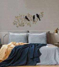 Online Metal Art - Birds on branch - 38x78 Wanddecoratie