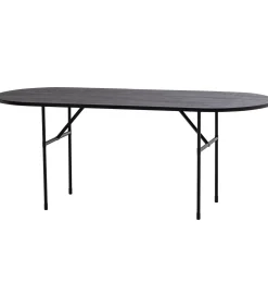 Arthur Eettafel Ovaal Met H-Poot - Eikenhout - Zwart - 75x220x90 Tafels