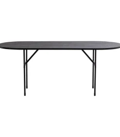 Arthur Eettafel Ovaal Met H-Poot - Eikenhout - Zwart - 75x220x90 Tafels