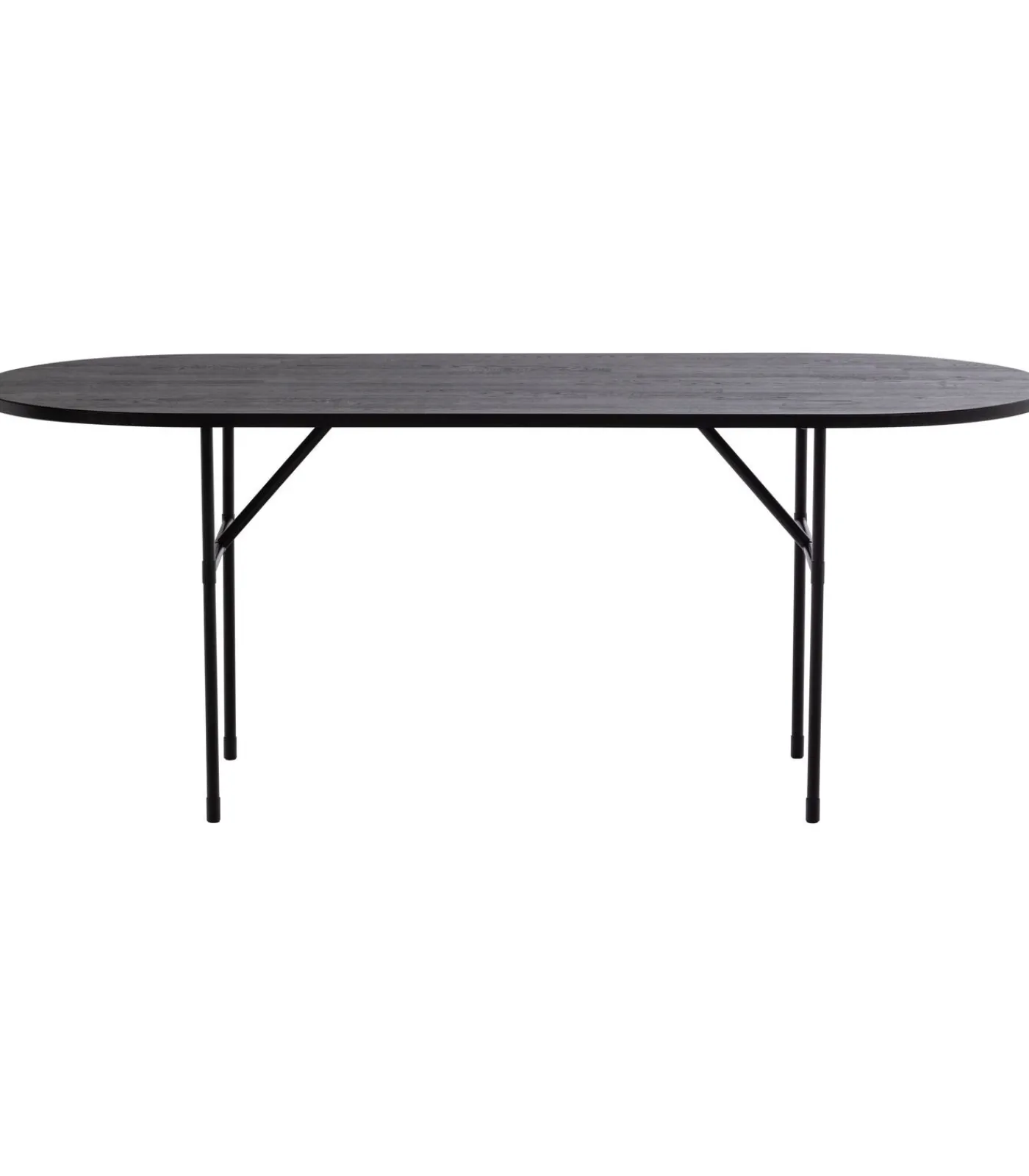 Arthur Eettafel Ovaal Met H-Poot - Eikenhout - Zwart - 75x220x90 Tafels