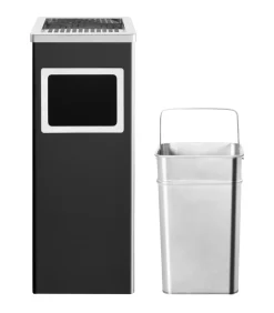 Best Asbak/prullenbak Hotel 36 L staal zwart Manden En Bakken