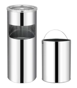 Asbak/prullenbak Hotel 30 L roestvrij staal Manden En Bakken