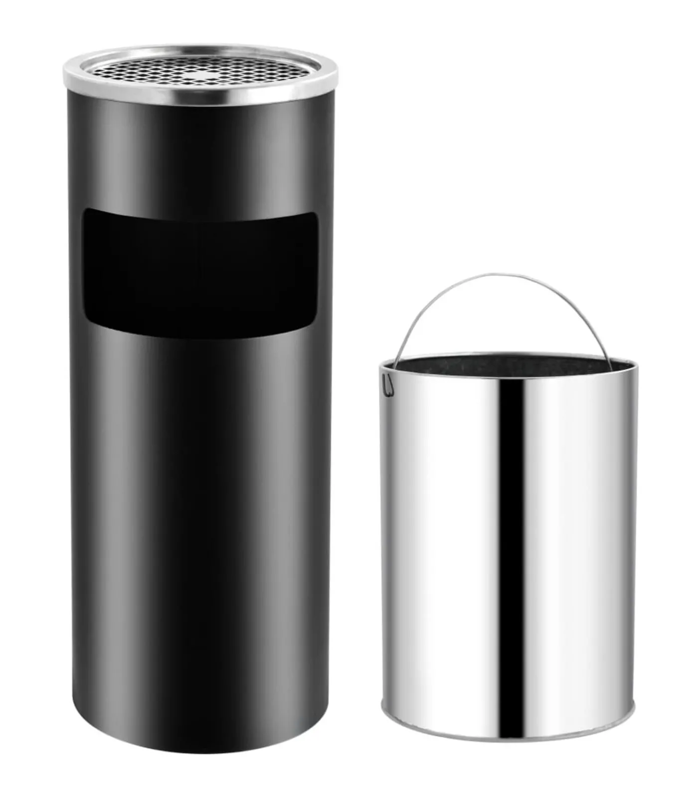 Sale Asbak/prullenbak Hotel 30 L staal zwart Manden En Bakken