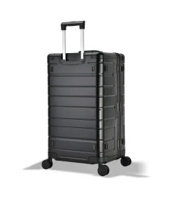 Discount Athens Aluminium Trunk Koffer 4 Wielen Zwarte Trolleys