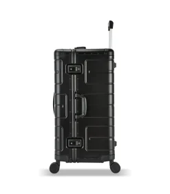 Discount Athens Aluminium Trunk Koffer 4 Wielen Zwarte Trolleys
