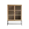 Sale Babeth - Hoge vitrinekast van massief eikenhout Meubels