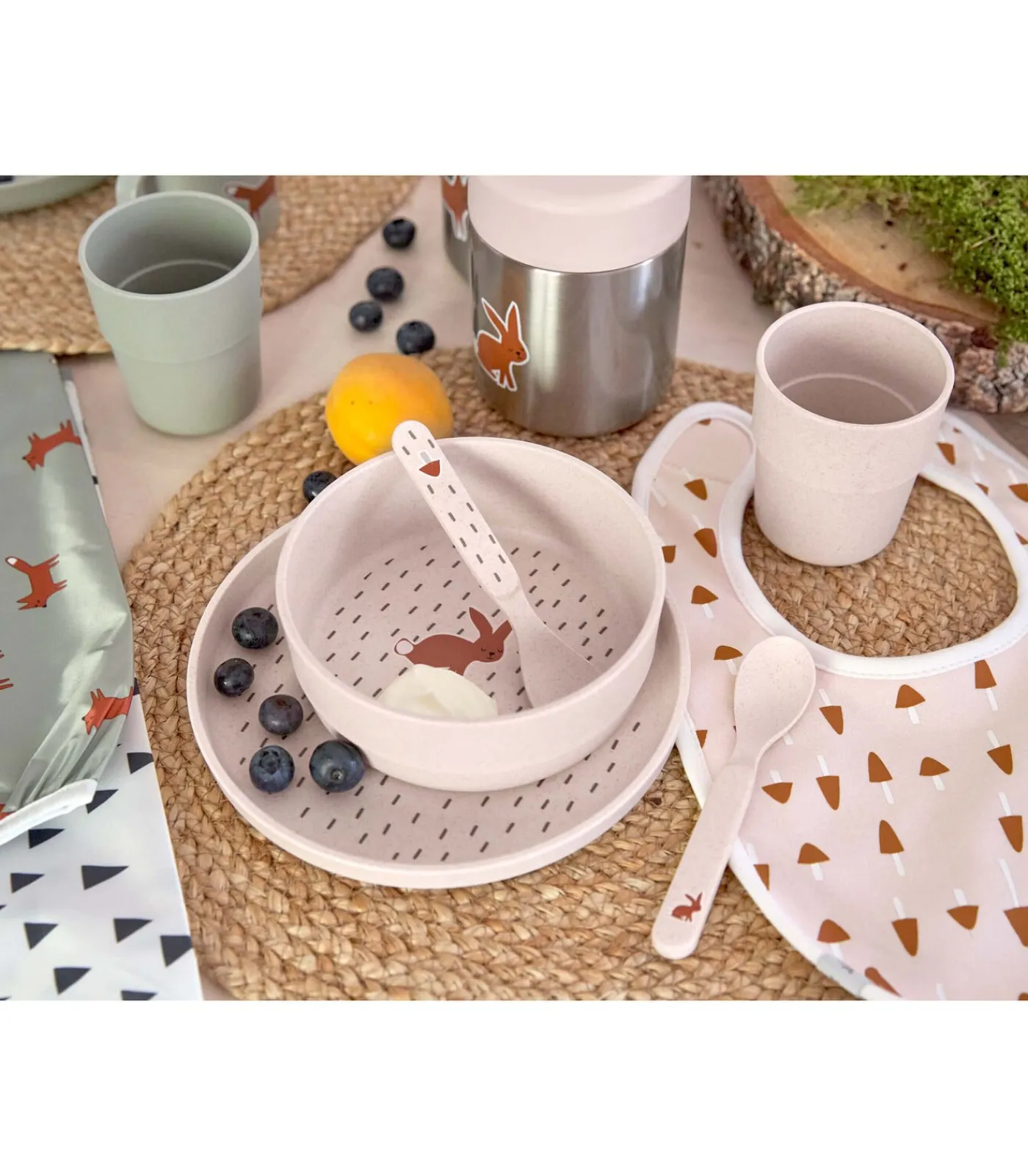 Baby schotel set Little Forest Lapin Bestek
