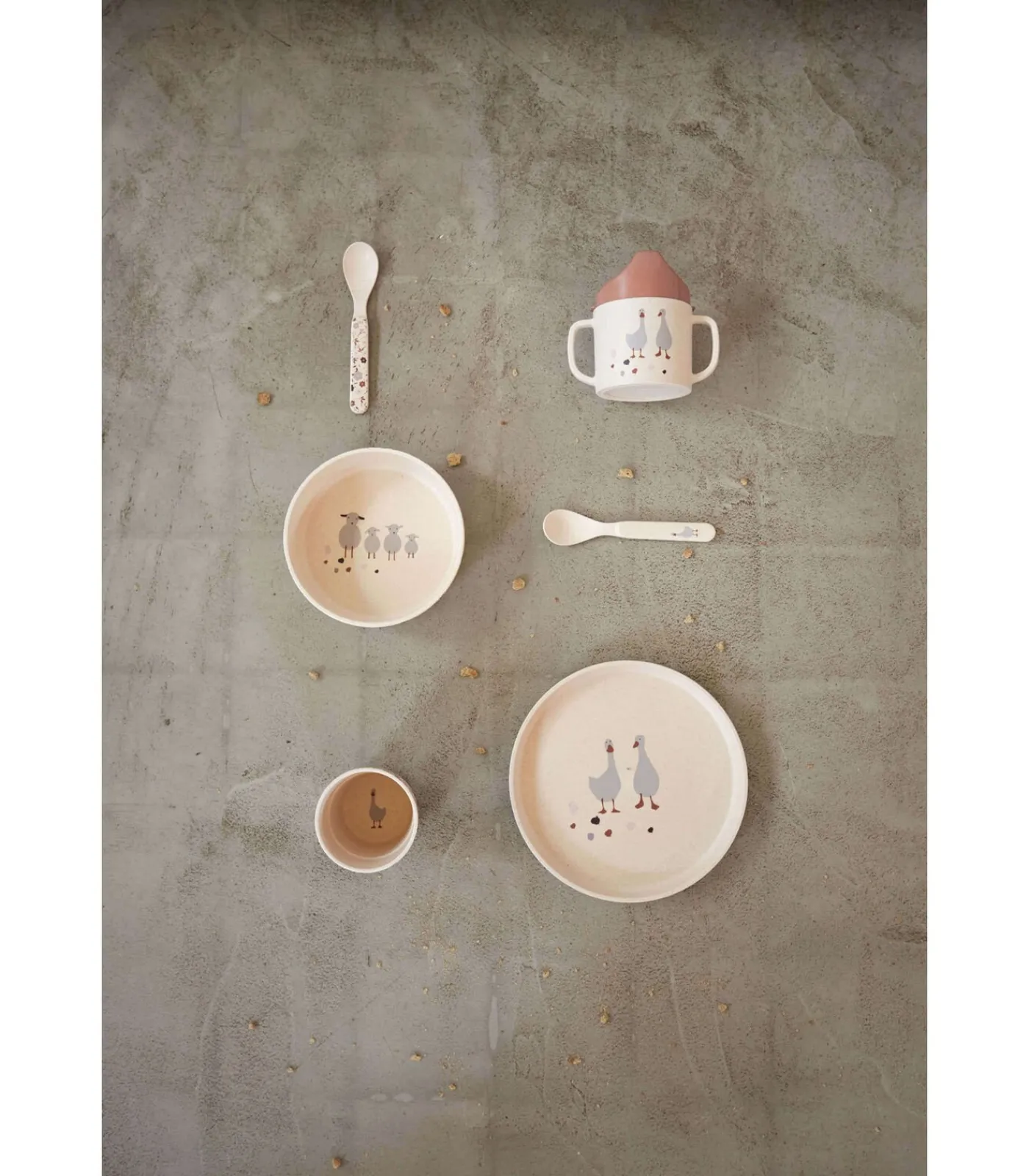 Best Baby schotel set Tiny Farmer Mouton/Oie Bestek