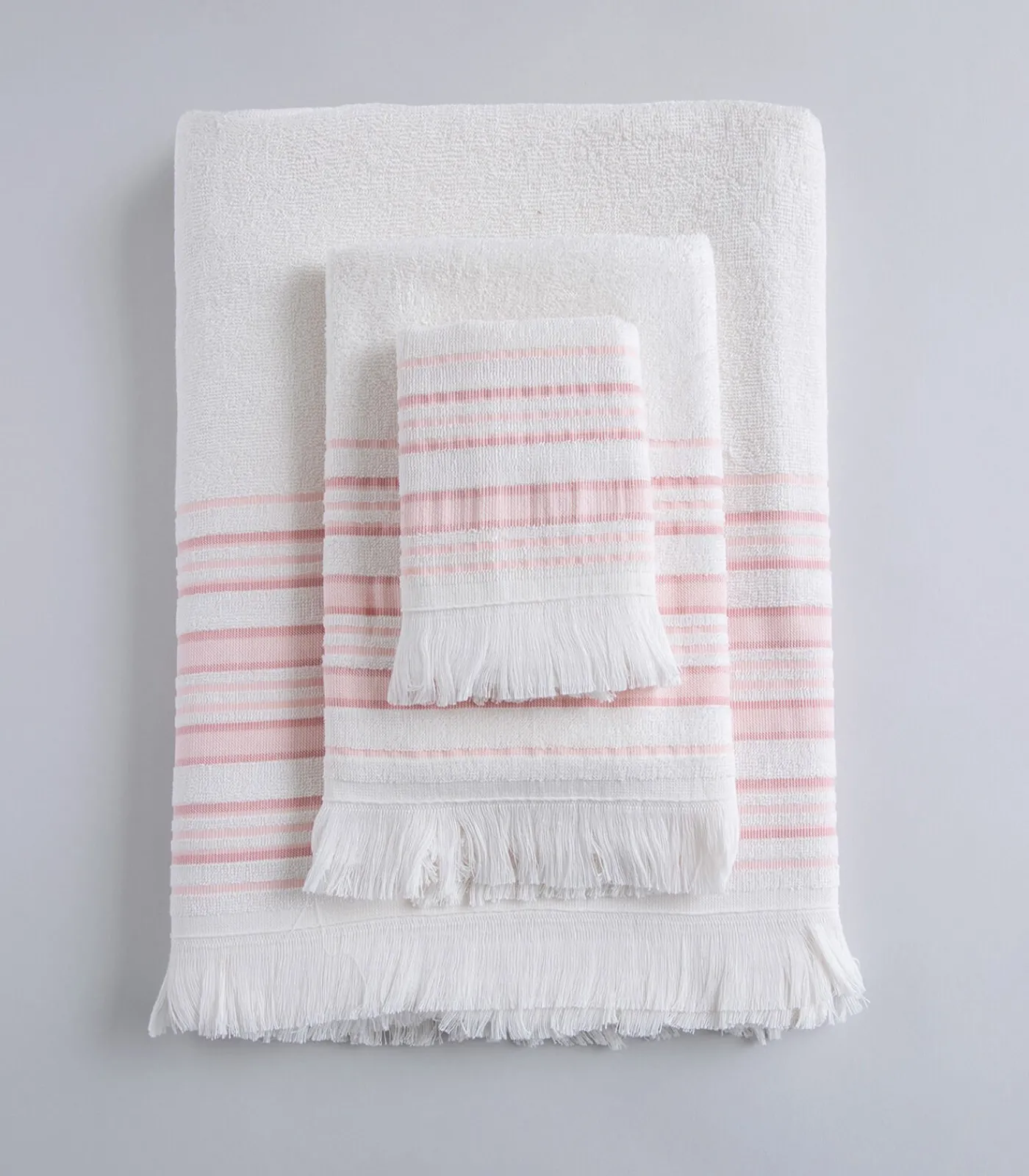 New Badhanddoek Derin 100x150 cm Ecru/Lichtroze Handdoeken