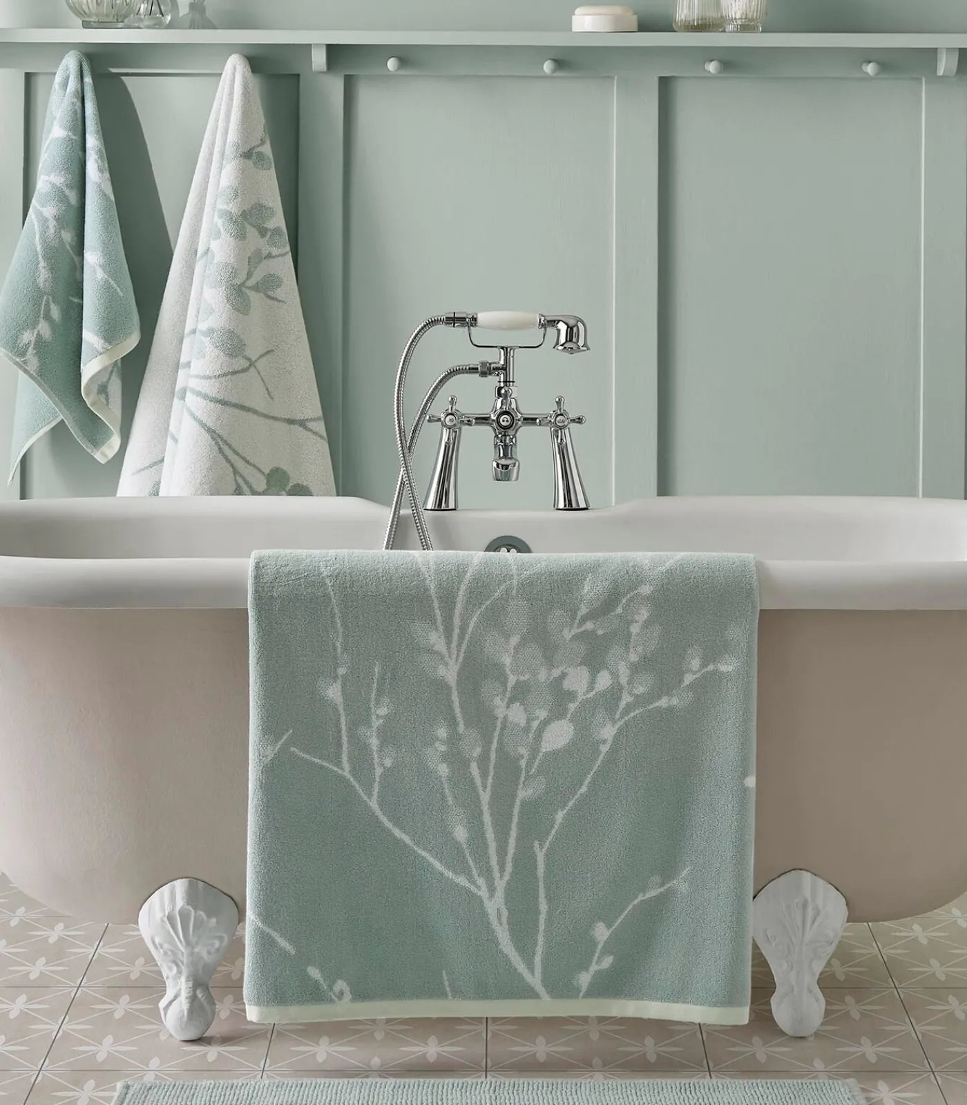 Online Badhanddoek Pussy Willow Duckegg Handdoeken