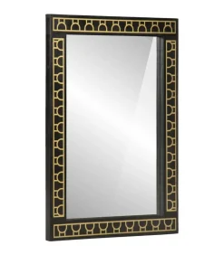 Badkamerspiegel 50x70x2,5 cm massief mangohout en glas Spiegels