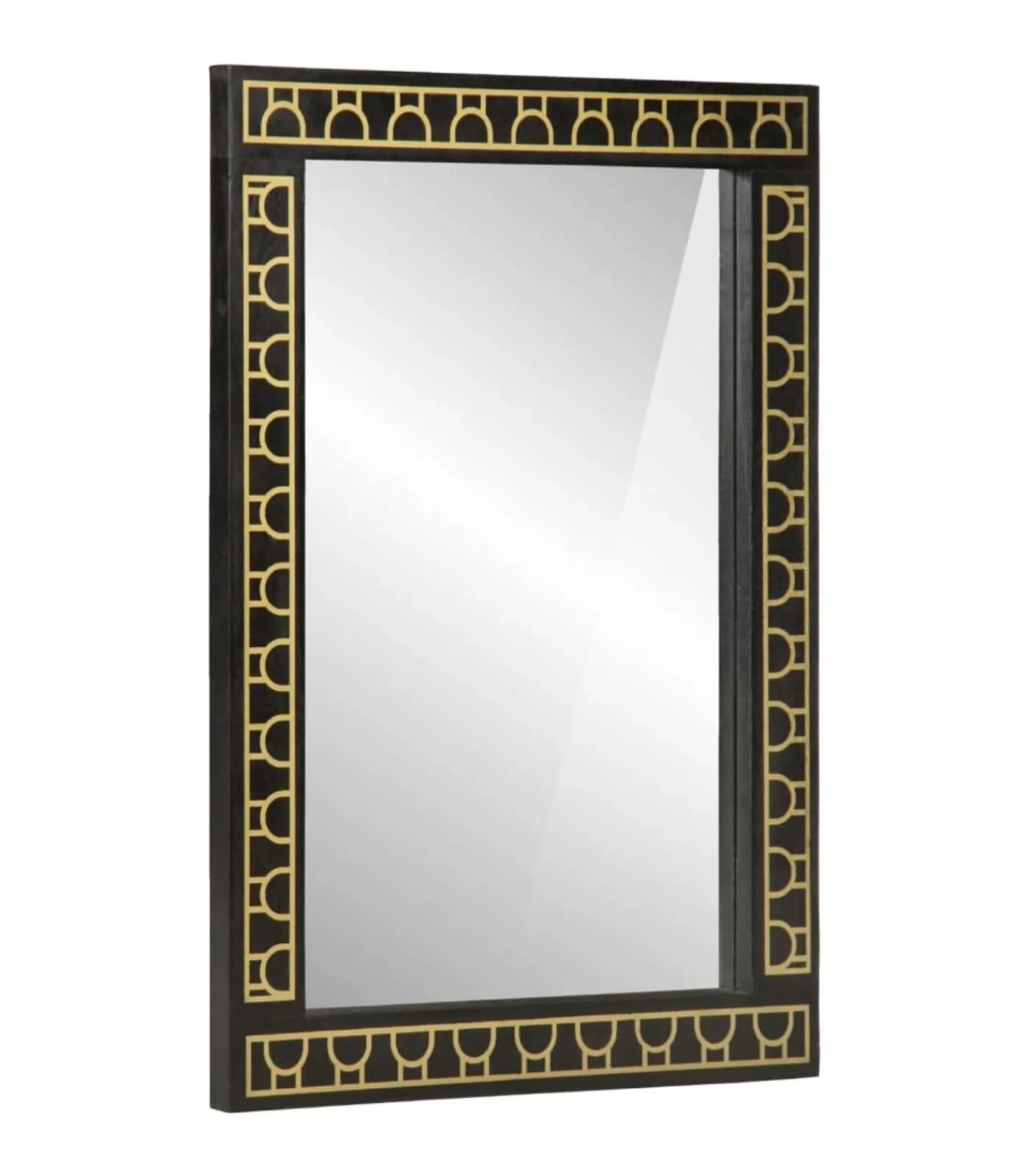 Badkamerspiegel 50x70x2,5 cm massief mangohout en glas Spiegels