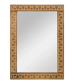 Badkamerspiegel 50x70x2,5 cm massief mangohout en glas Spiegels