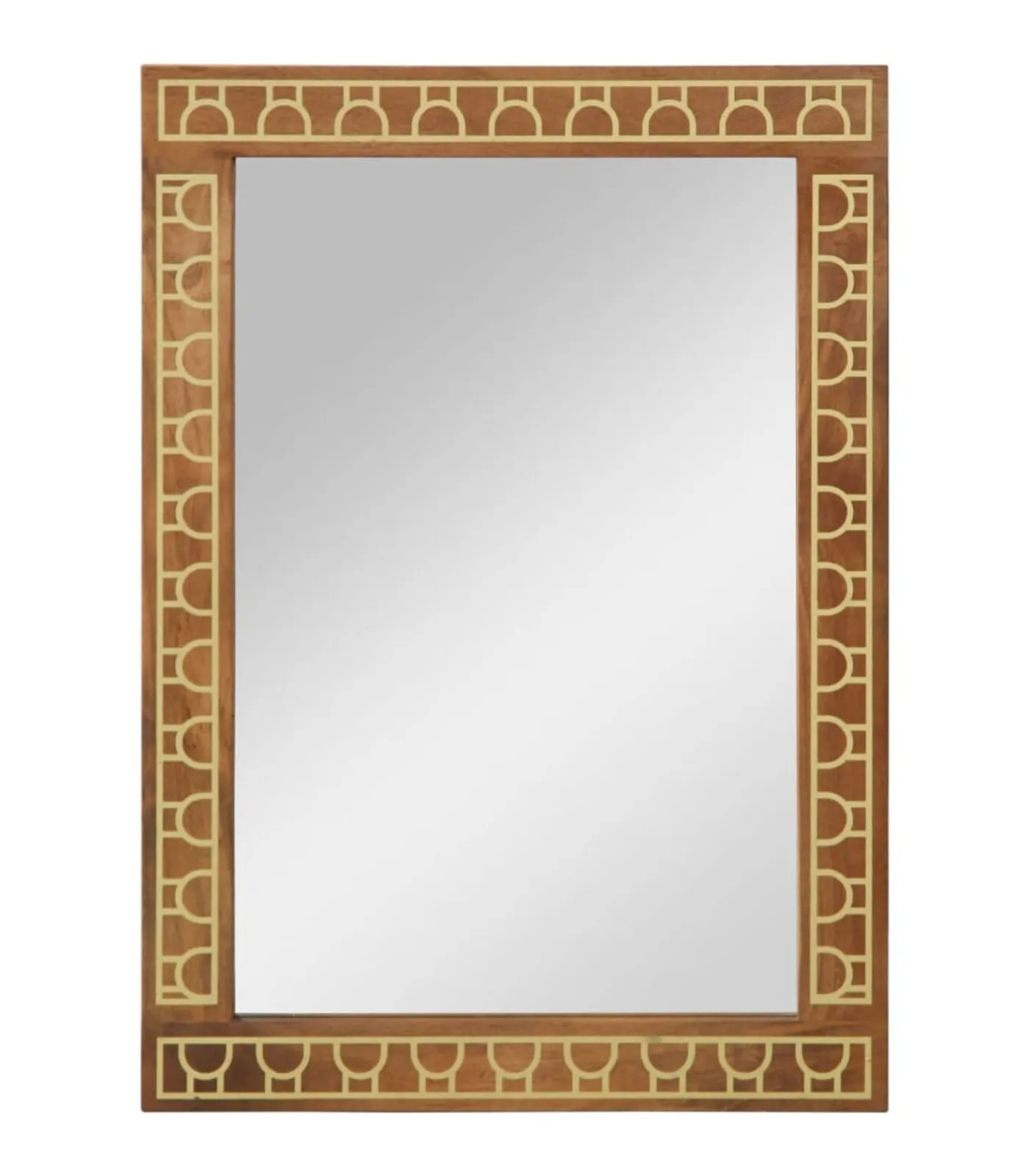 Badkamerspiegel 50x70x2,5 cm massief mangohout en glas Spiegels