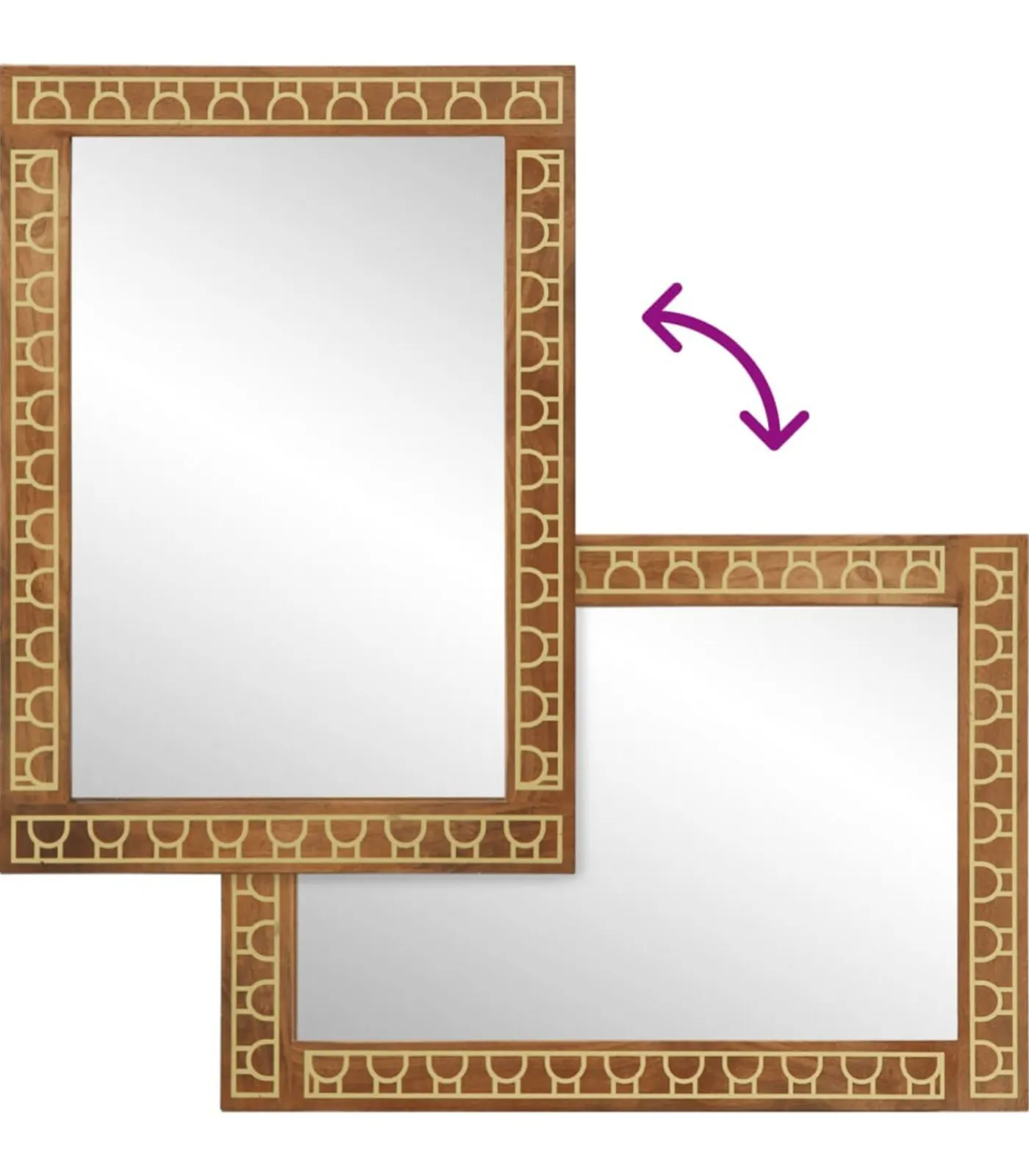 Badkamerspiegel 50x70x2,5 cm massief mangohout en glas Spiegels