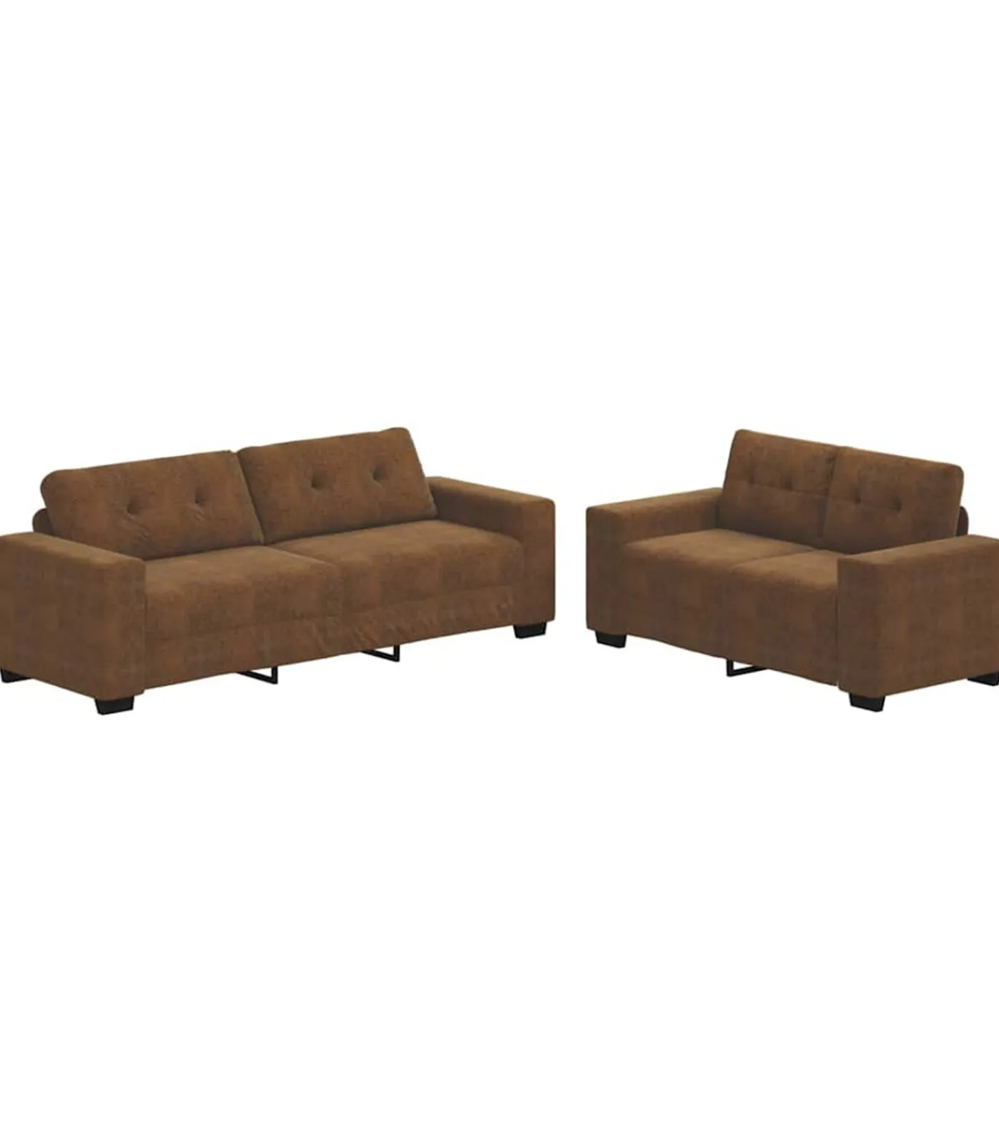 New Bank 2 pcs Bruin 221 x 78 x 80 cm Kunstleer Zetels