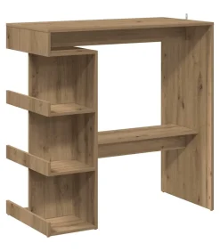 Outlet Bartafel met opbergrek 100x48x101,5 cm artisanaal eikenkleurig Tafels