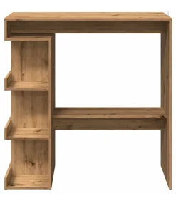 Outlet Bartafel met opbergrek 100x48x101,5 cm artisanaal eikenkleurig Tafels