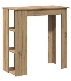 Outlet Bartafel met schap 102x50x103,5cm bewerkt hout artisanaal eiken Tafels
