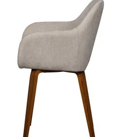 Hot Base Eetkamerstoelen - Velvet Melange - Zand - Set van 6 Stoelen