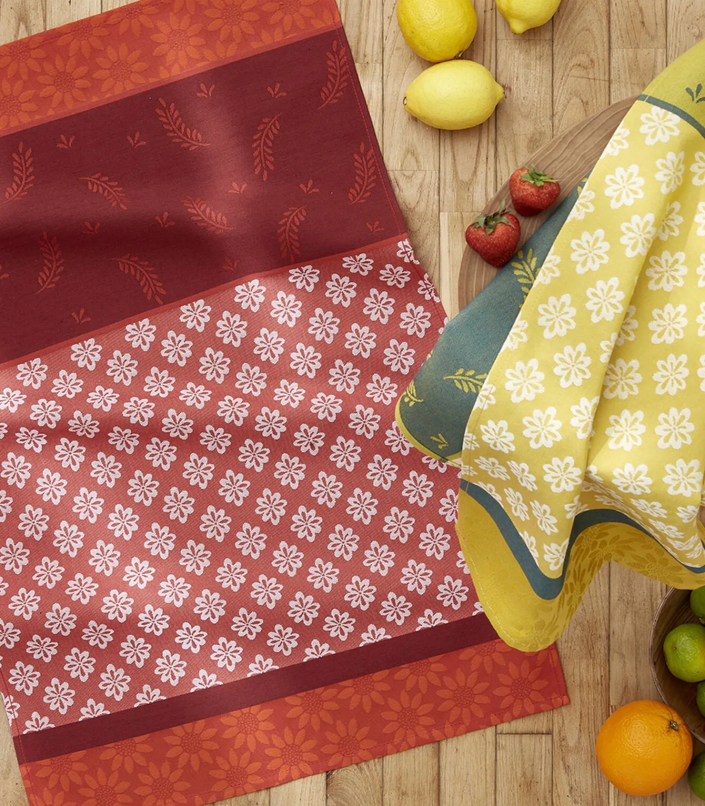 Hot Bastide - Set van 2 theedoeken van puur katoenen jacquard Keuken- & Tafellinnen