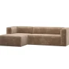 Discount Bean Hoekbank Links - Chenille - Velvet Taupe - 73x305x175 Zetels