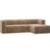 Outlet Bean Hoekbank Rechts - Chenille - Velvet Taupe - 73x305x175 Zetels