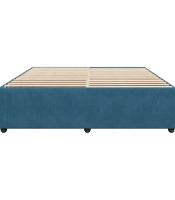 Bedframe fluweel blauw 200x200 cm Bedden