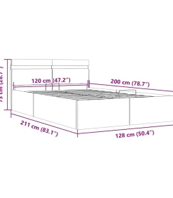 Discount Bedframe met opslag en LED stof donkergrijs 120x200 cm Bedden