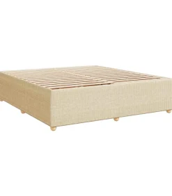 Clearance Bedframe zonder matras stof crèmekleurig 200x200 cm Bedden