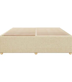 Clearance Bedframe zonder matras stof crèmekleurig 200x200 cm Bedden