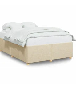 Discount Bedframe zonder matras stof crèmekleurig 160x200 cm Bedden