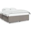 Clearance Bedframe zonder matras stof taupe 200x200 cm Bedden