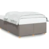 Discount Bedframe zonder matras 120x200 cm stof taupe Bedden