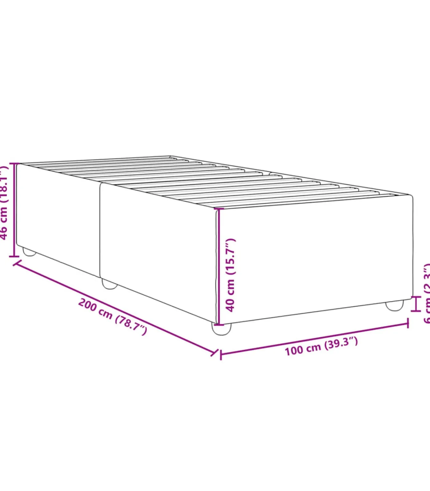 Discount Bedframe zonder matras 100x200 cm stof taupe Bedden