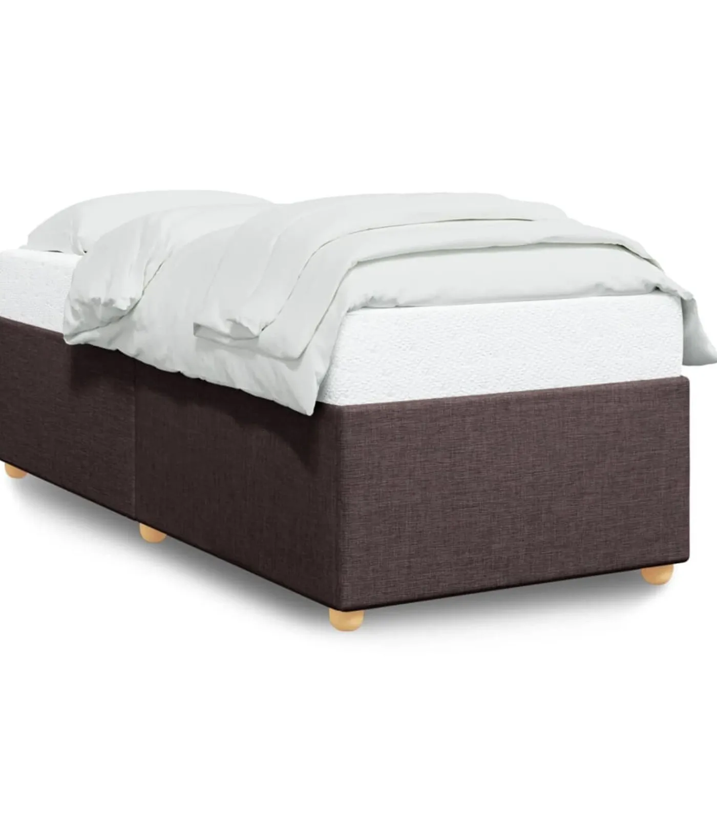 Best Bedframe zonder matras 90x200 cm stof donkerbruin Bedden
