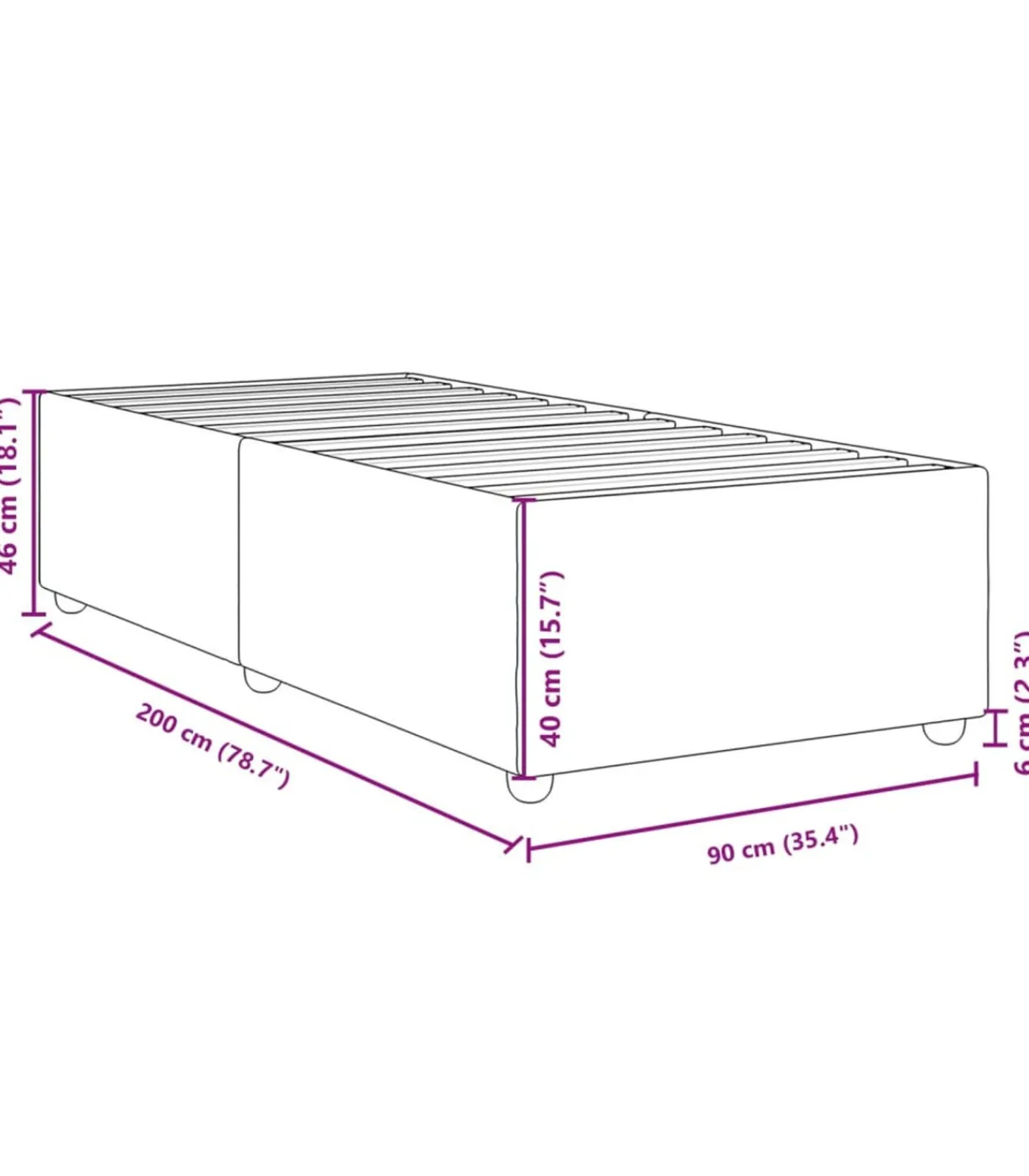 Best Bedframe zonder matras 90x200 cm stof donkerbruin Bedden