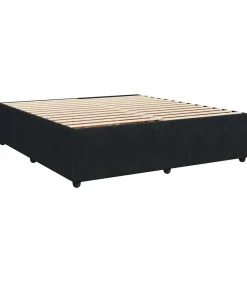 Best Bedframe zonder matras 200x200 cm fluweel zwart Bedden