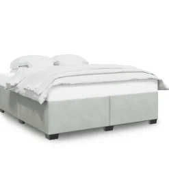 Bedframe zonder matras 200x200 cm fluweel lichtgrijs Bedden