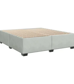 Bedframe zonder matras 200x200 cm fluweel lichtgrijs Bedden