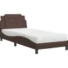 Sale Bedframe zonder matras "Zadar" kunstleer bruin 80x200 cm Bedden