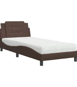 Sale Bedframe zonder matras "Zadar" kunstleer bruin 80x200 cm Bedden