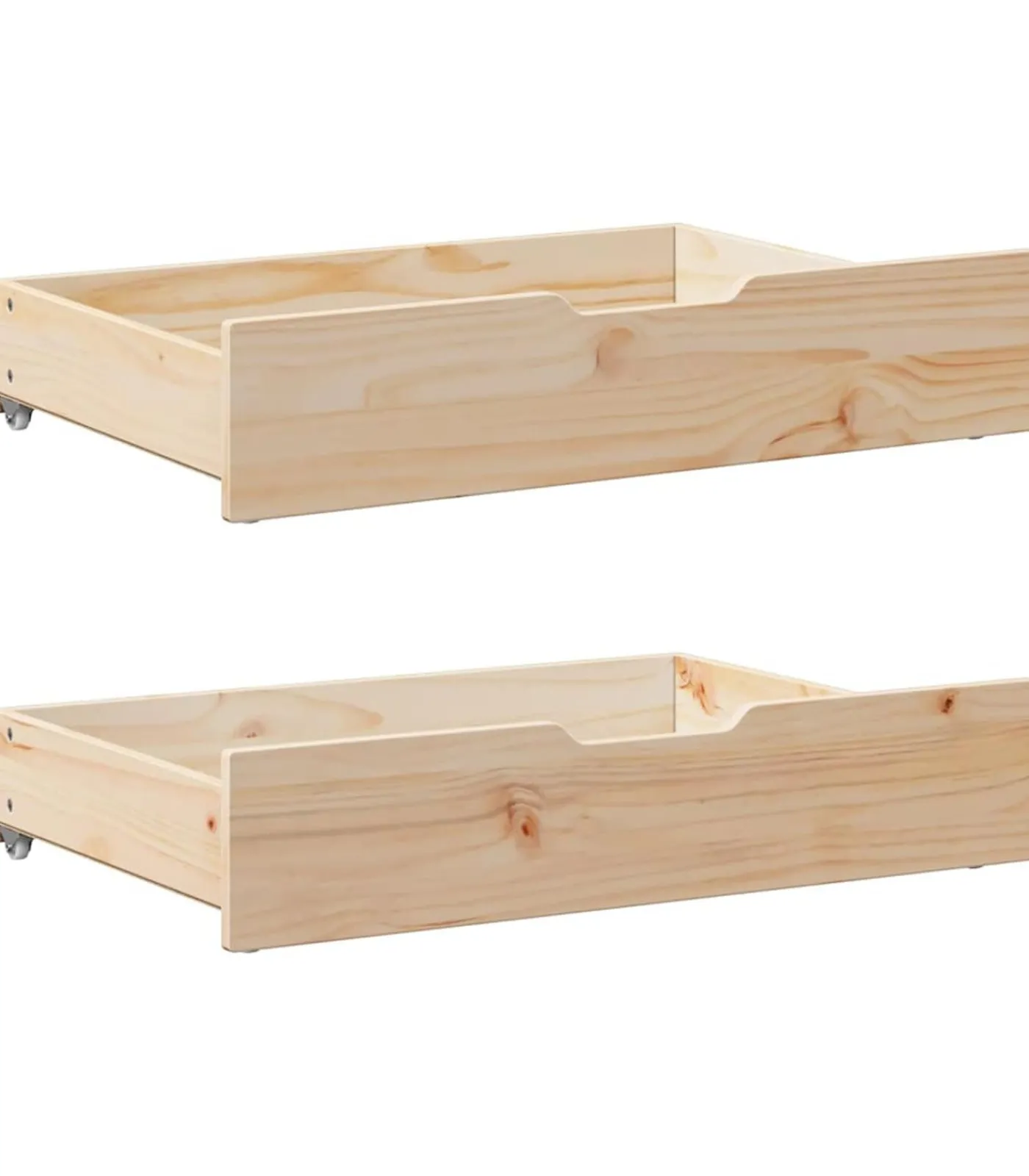 Outlet Bedlades 2 st met wieltjes 85x55x17 cm massief grenenhout Organiseren
